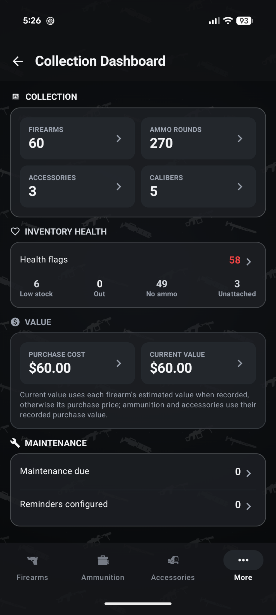 Gunventory Collection Dashboard